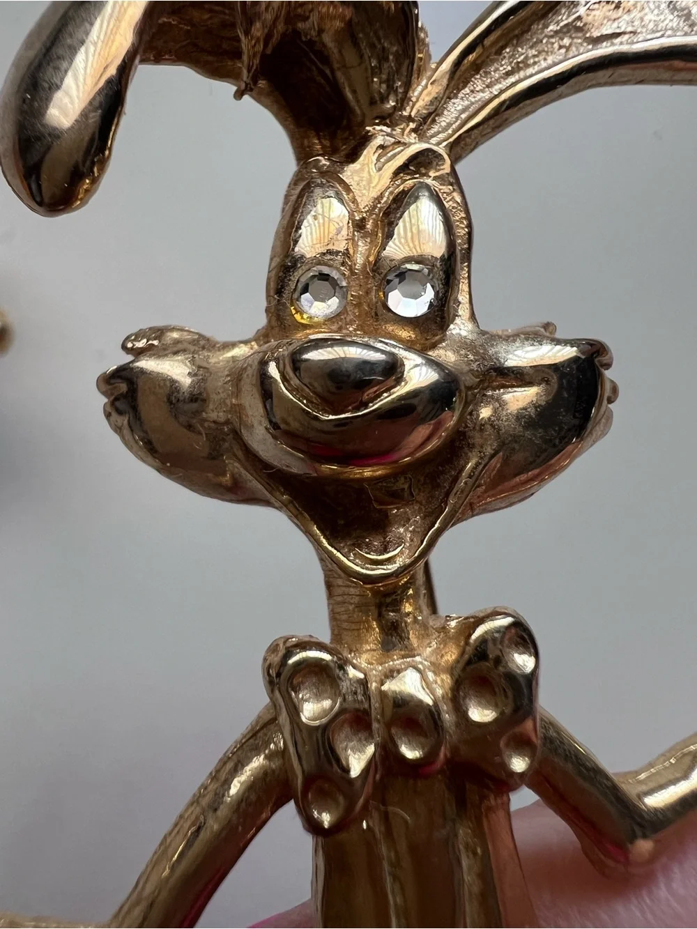Vintage Wendy Gell Disney Amblin Gold Plated Roger Rabbit Brooch and Earrings
